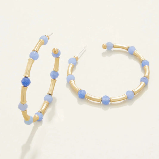 Calm Waters Hoop Earrings Blue Aventurine