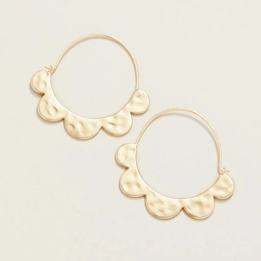 Pretty Petal Hoop Earrings Gold