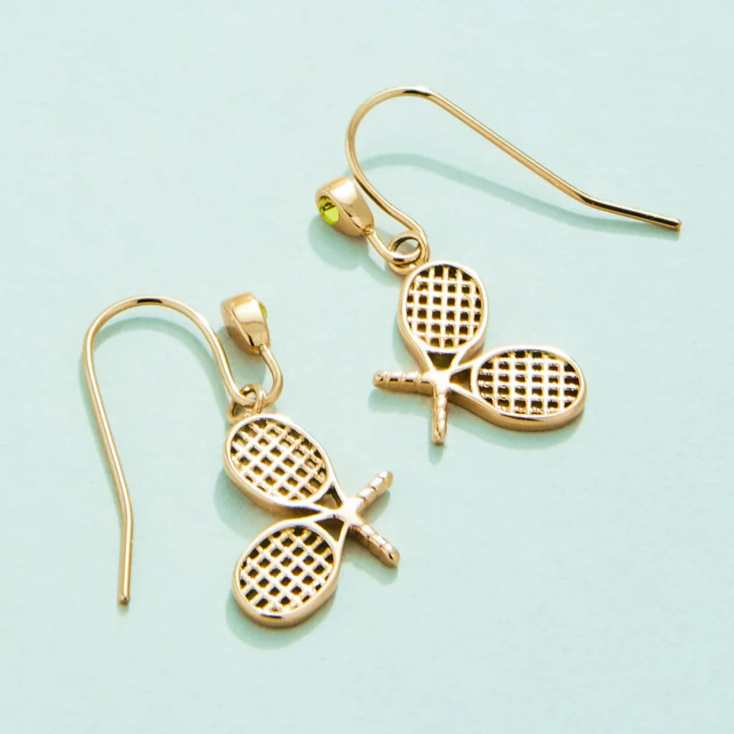 Tennis Racket Earrings Lime