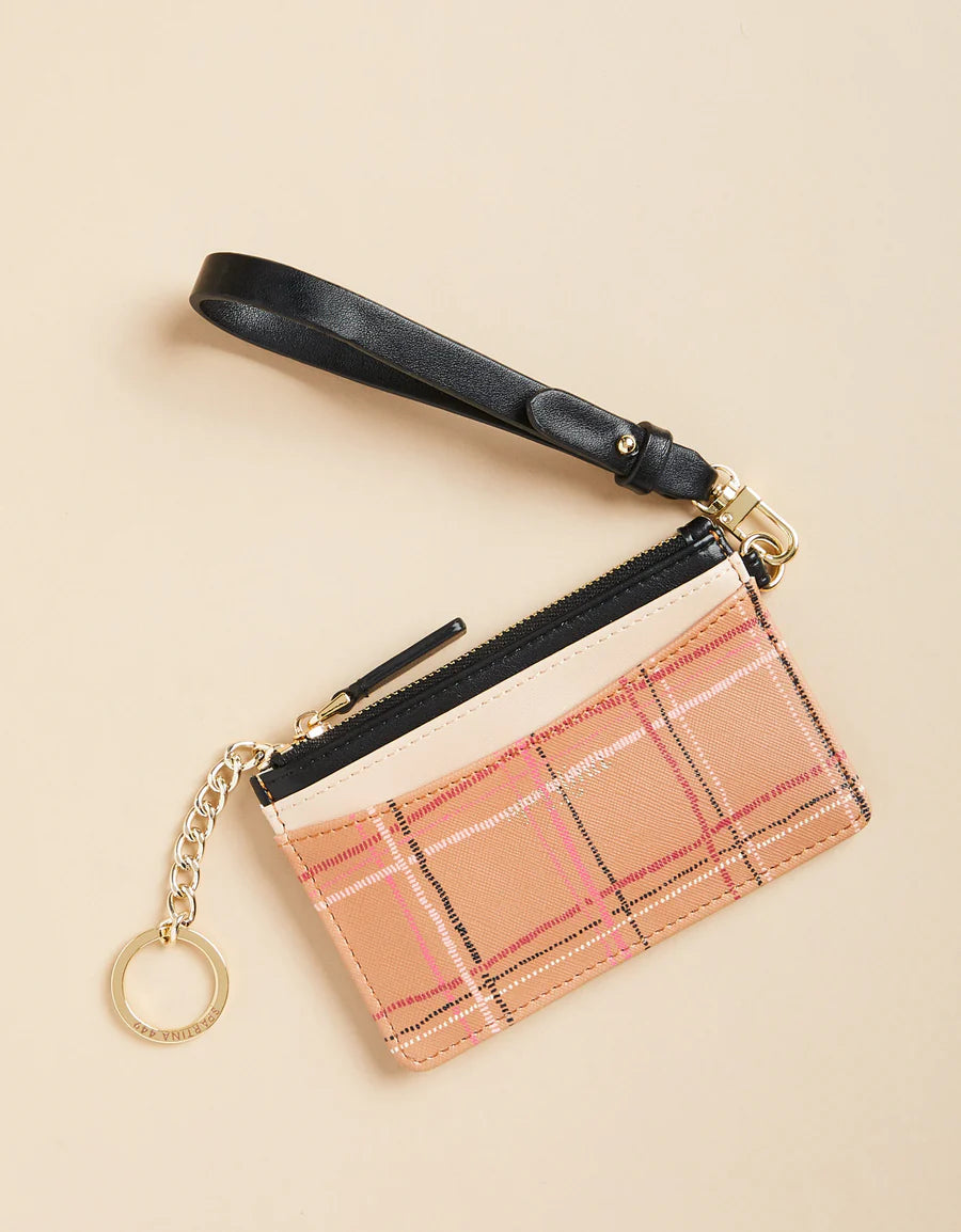 Slim Card Coin Purse Botanic Garden Dash Plaid