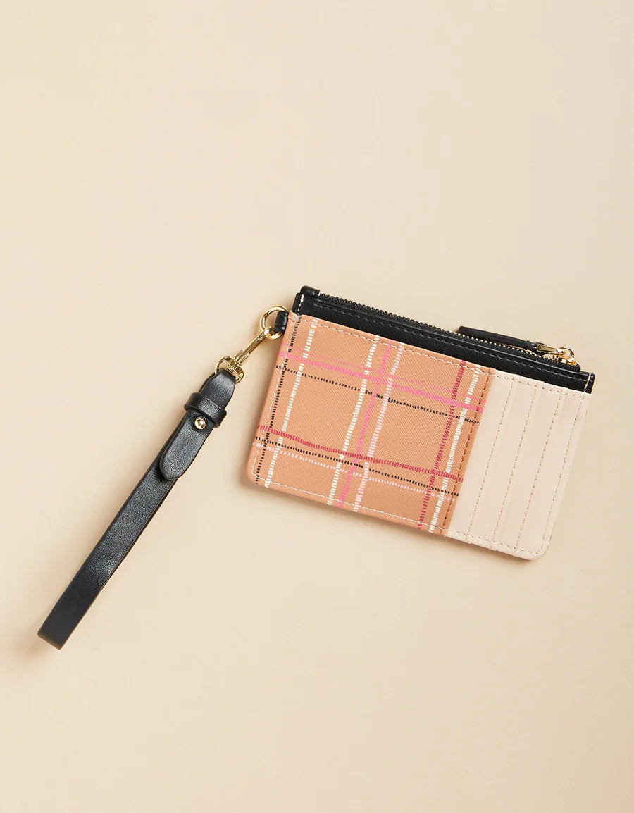 Slim Card Coin Purse Botanic Garden Dash Plaid