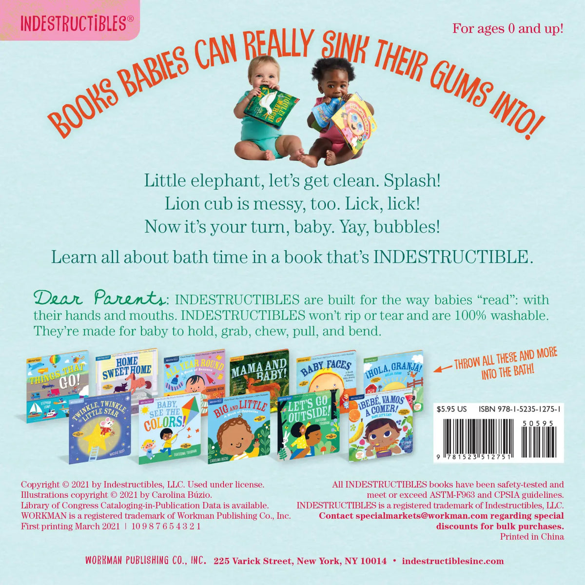 Indestructibles: It's Bath Time Book