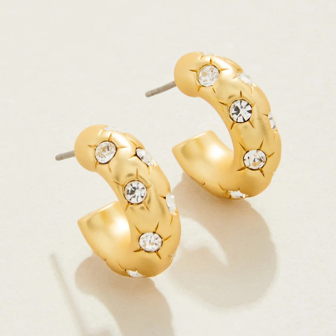 Chubby Hoop Earrings Crystal
