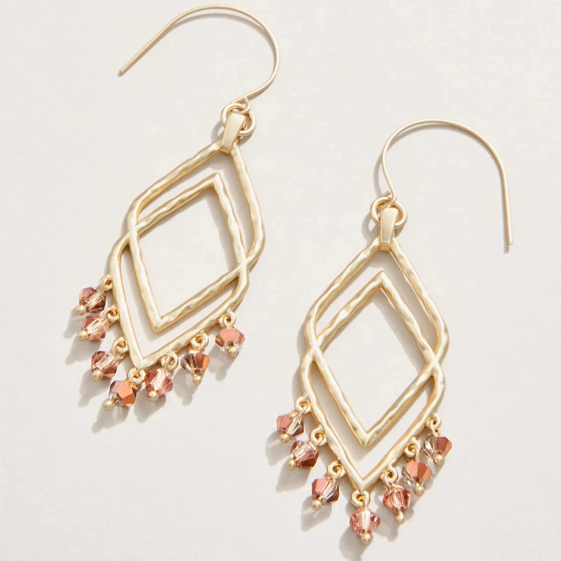 Beaded Deco Drama Earrings Bronze