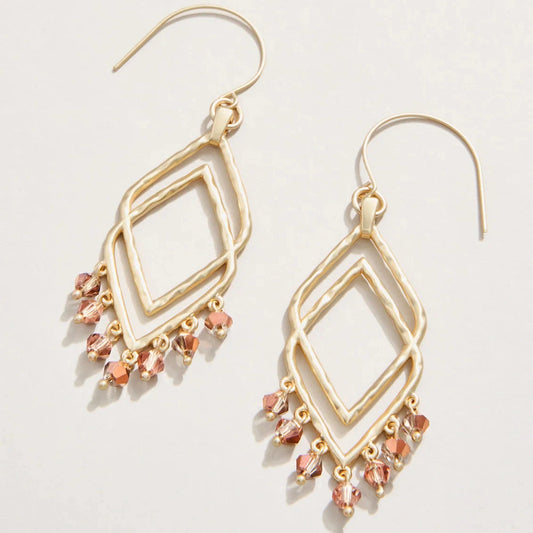 Beaded Deco Drama Earrings Bronze