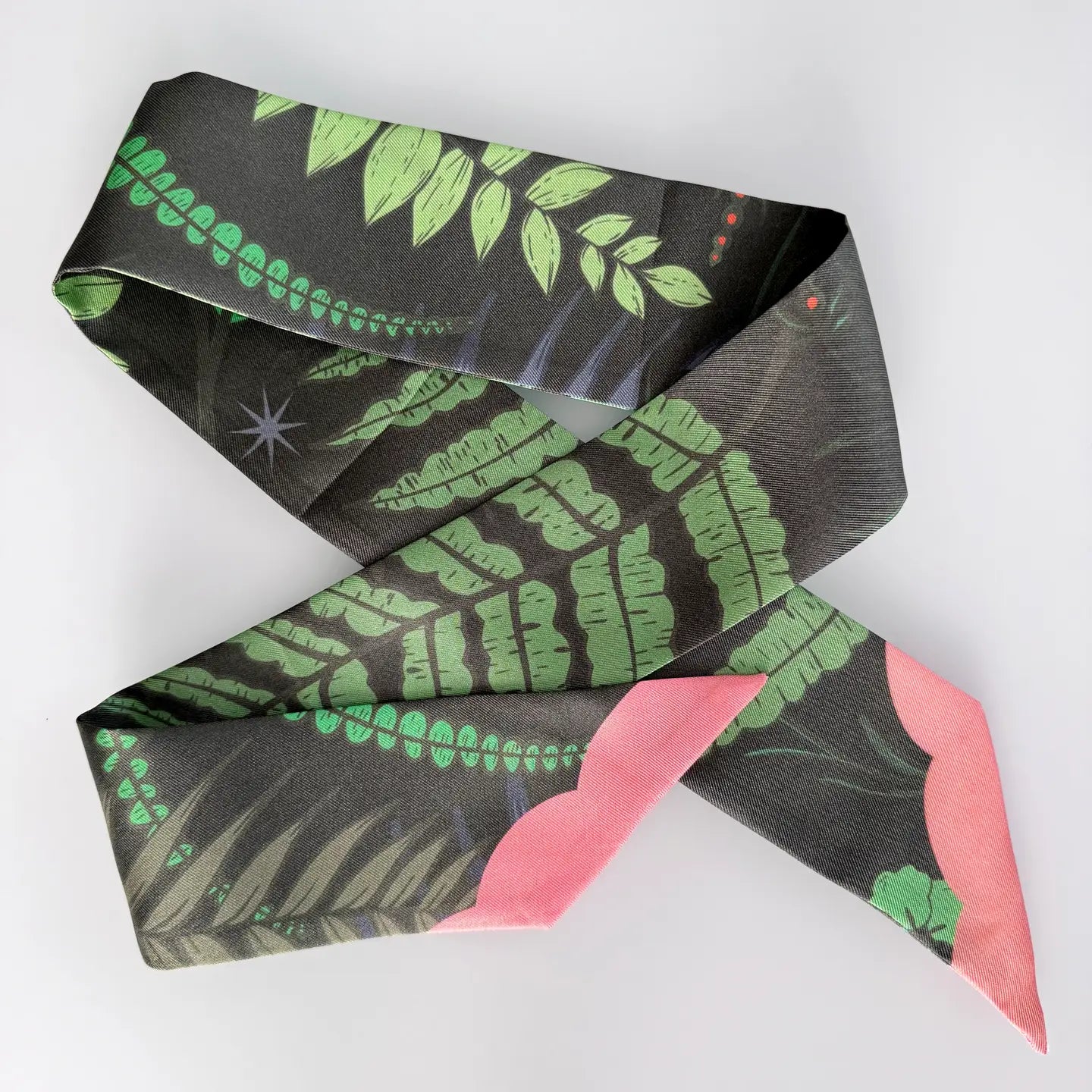Gentle Fern Skinny Silk Scarf
