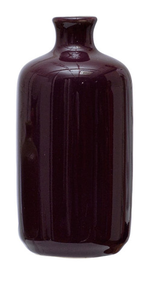 Stoneware Vase Reactive Glaze Eggplant