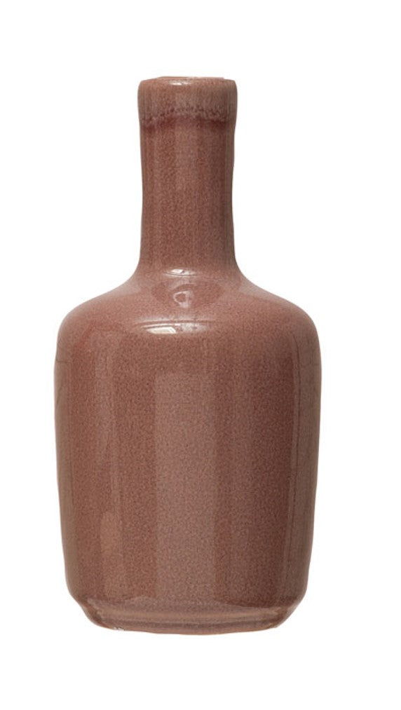 Stoneware Vase Reactive Glaze Mauve