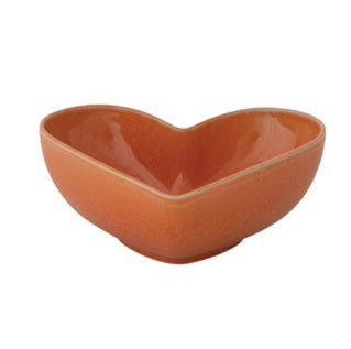 Apricot Stoneware Heart-Shaped Bowl Reactive Glaze