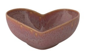 Berry Color Stoneware Heart Shaped Bowl Reactive Glaze
