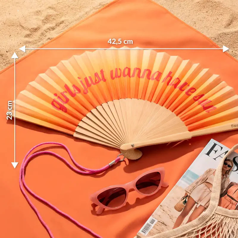 Girls Just Wanna Have Sun Hand Fan