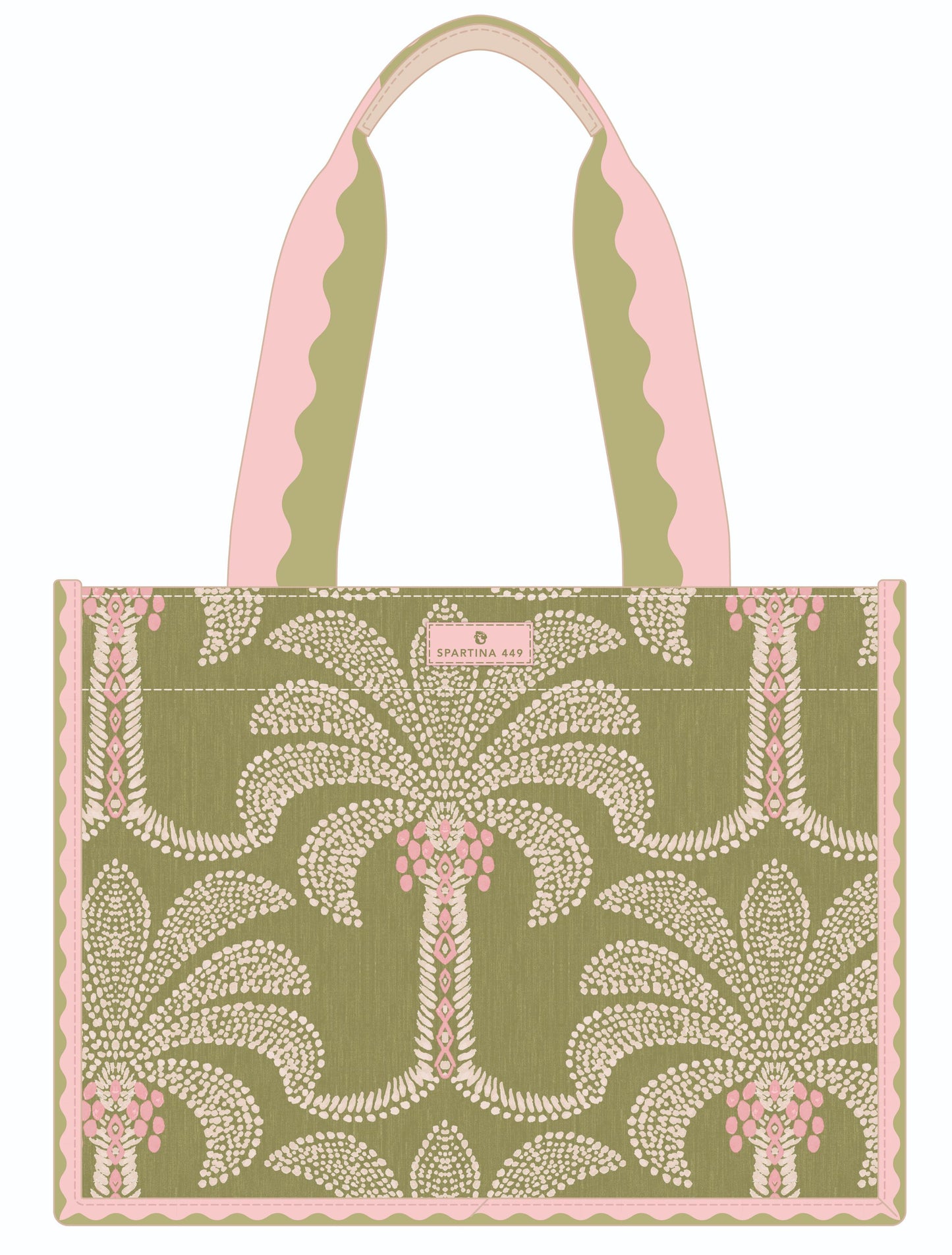 Trim Tote Green Palms