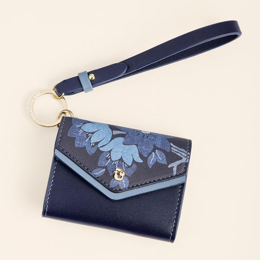 Envelope Mini Wristlet Japonica Floral Navy
