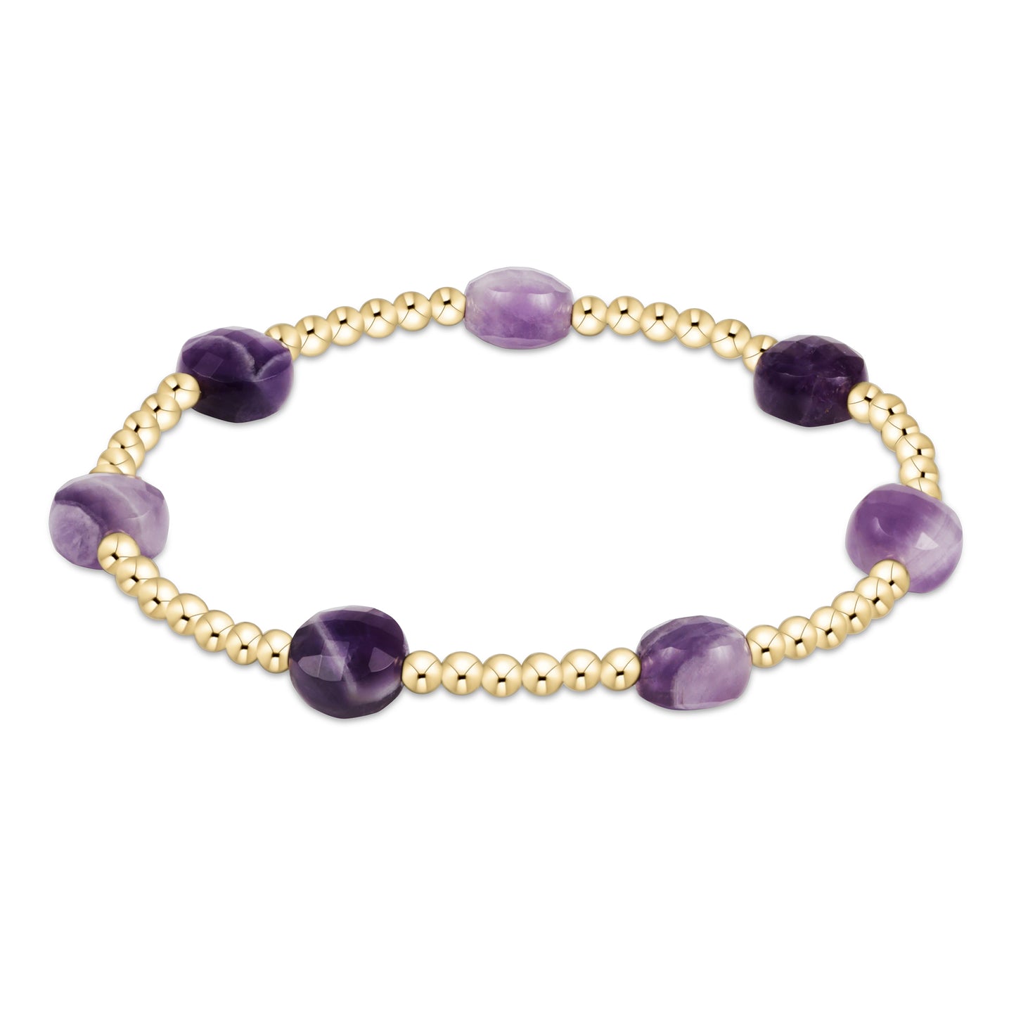 Admire Gold 3mm Bead Bracelet Amethyst