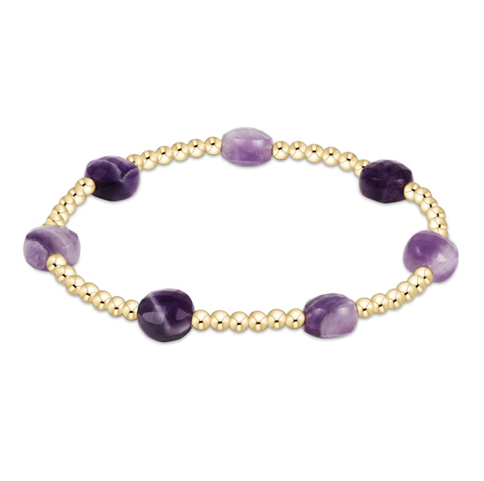 Admire Gold 3mm Bead Bracelet Amethyst