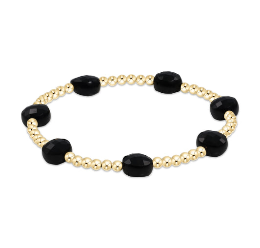 Admire Gold 3mm Bead Bracelet Faceted Onyx