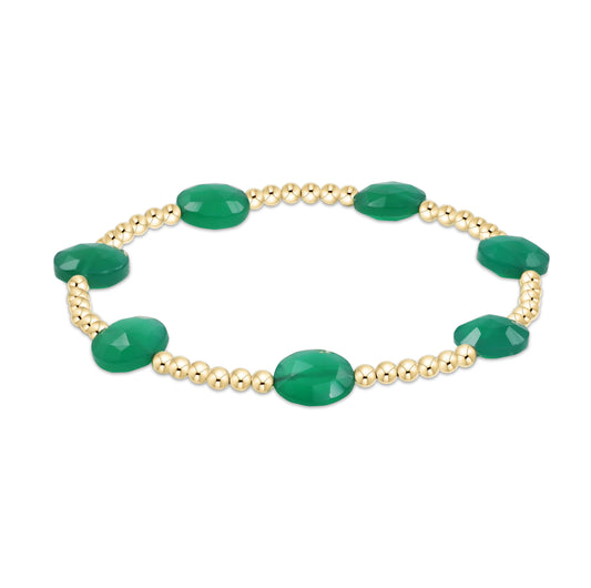 Admire Gold 3mm Bead Bracelet Green Onyx