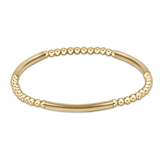 Bliss Bar Gold Pattern 3mm Bead Bracelet Gold
