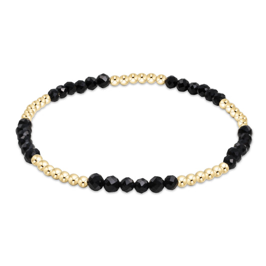 Blissful Pattern 2.5mm Bead Bracelet Faceted Onyx