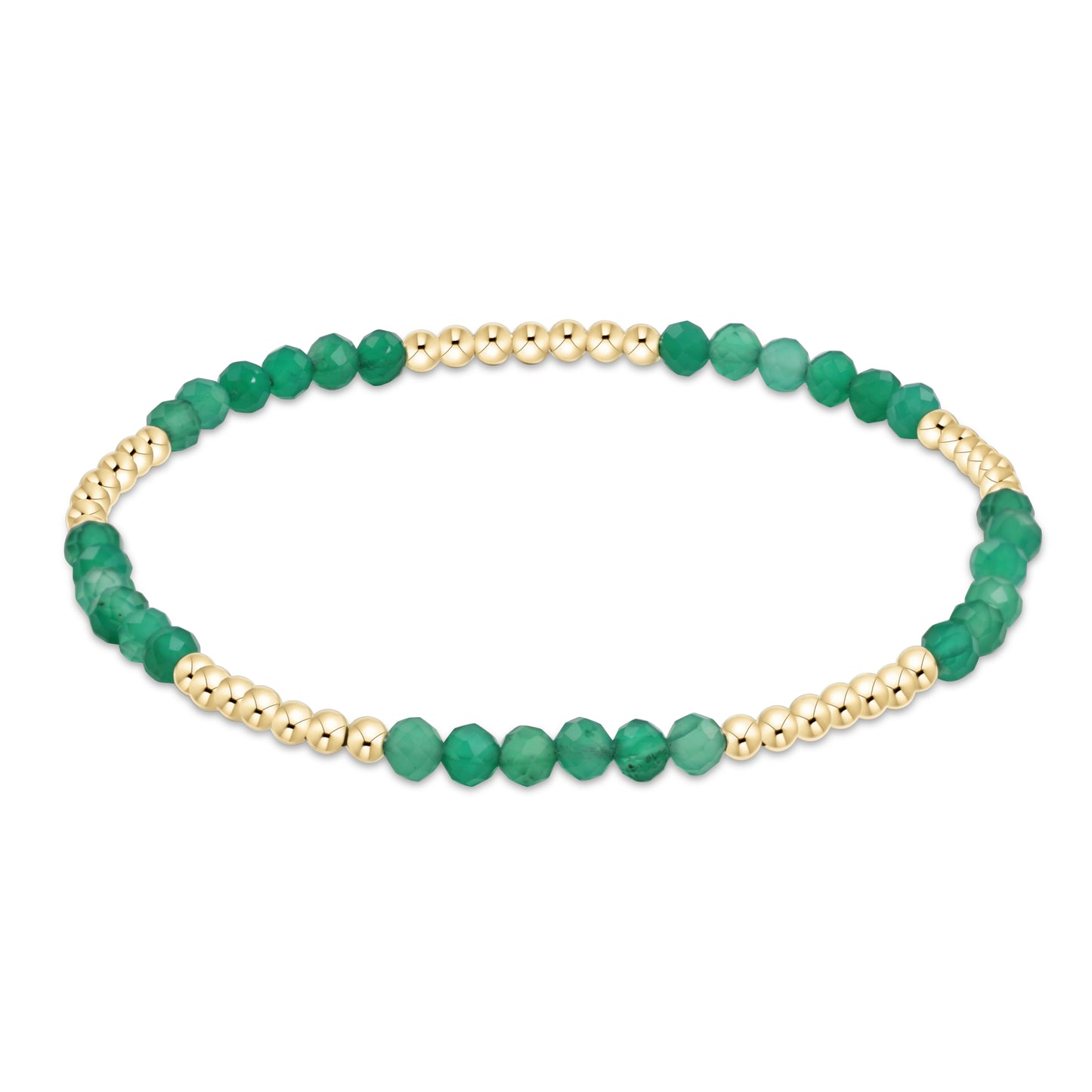 Blissful Pattern 2.5mm Bead Bracelet Green Onyx