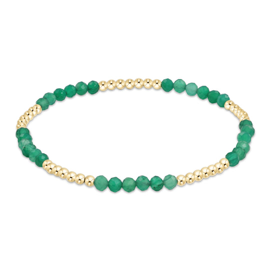 Blissful Pattern 2.5mm Bead Bracelet Green Onyx