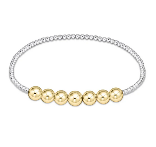 Classic Beaded Bliss 3mm Bead Bracelet 6mm Mixed Metal