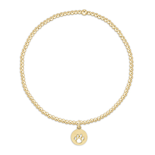 egirl Classic Gold 2mm Bracelet - Paw Print Small Gold Disc