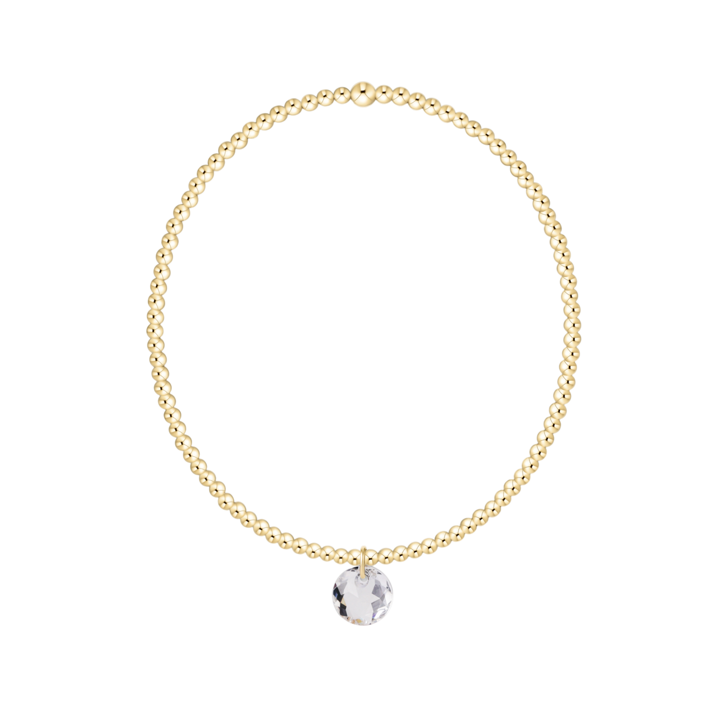 Classic Gold 2mm Bracelet Reflection Small Charm Diamond