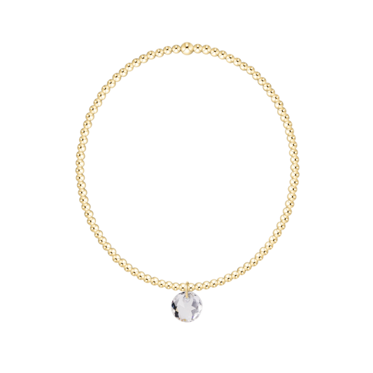 Classic Gold 2mm Bracelet Reflection Small Charm Diamond