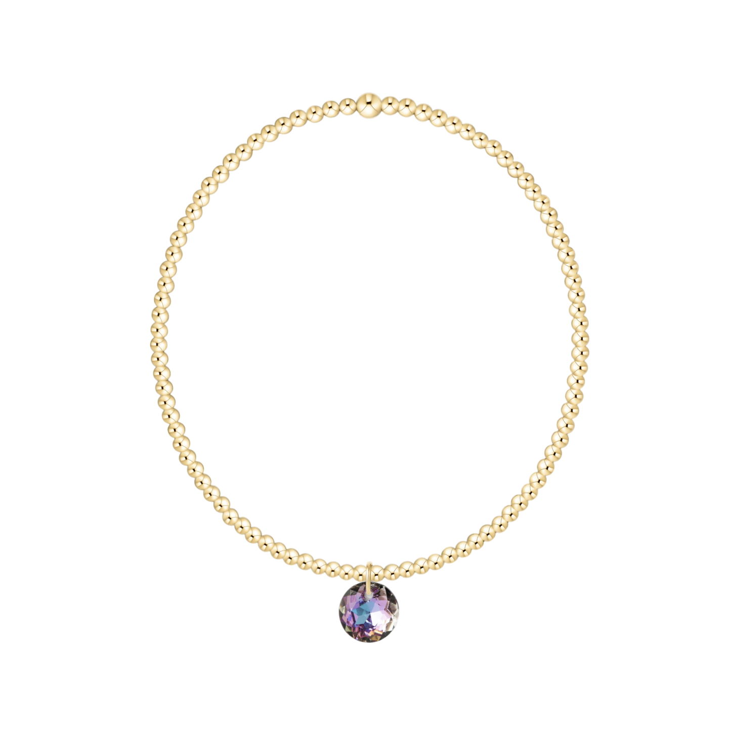 Classic Gold 2mm Bracelet Reflection Small Charm Alexandrite