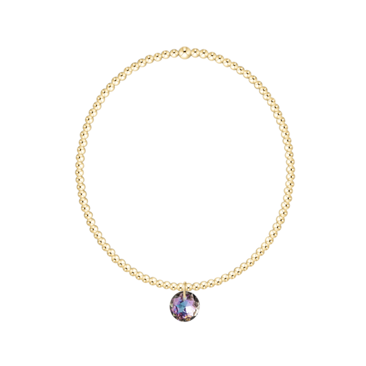 Classic Gold 2mm Bracelet Reflection Small Charm Alexandrite