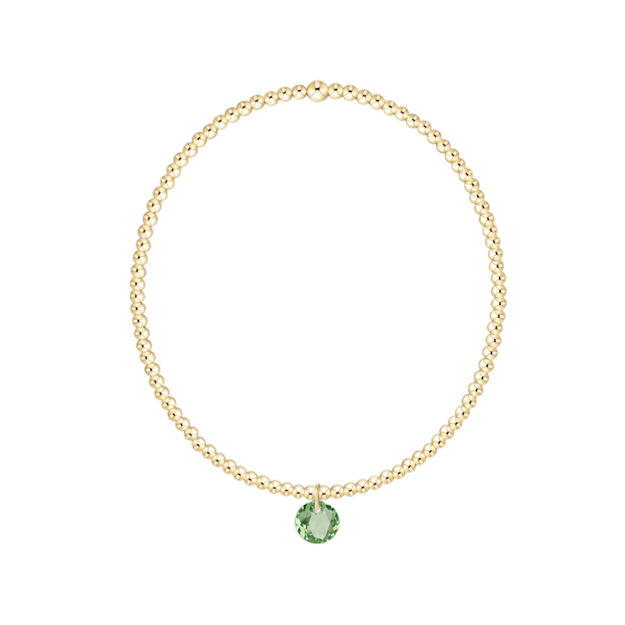 Classic Gold 2mm Bracelet Reflection Small Charm Peridot