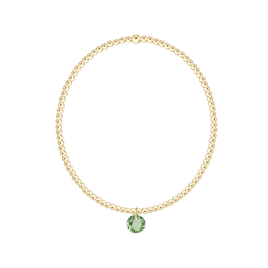Classic Gold 2mm Bracelet Reflection Small Charm Peridot