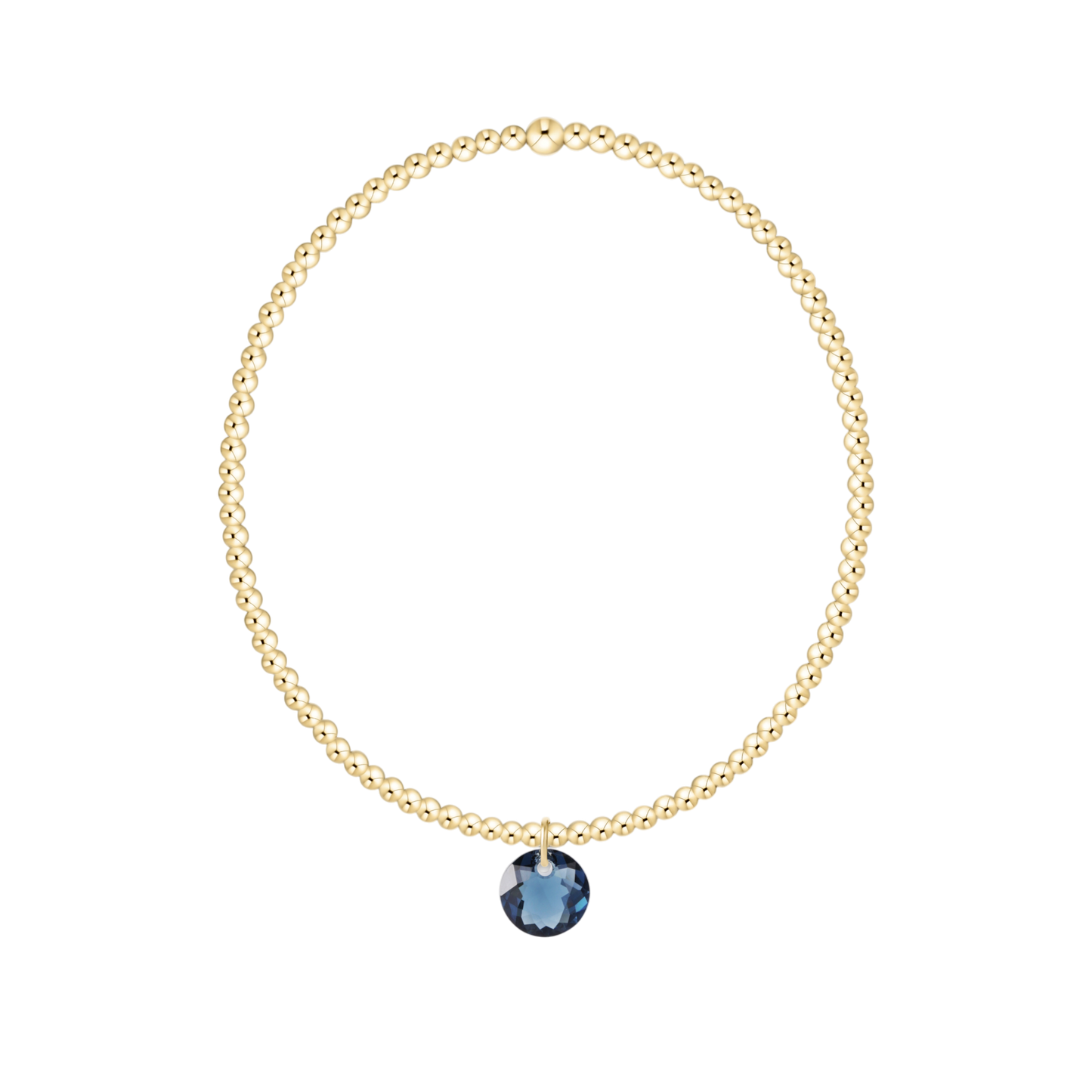 Classic Gold 2mm Bracelet Reflection Small Charm Sapphire
