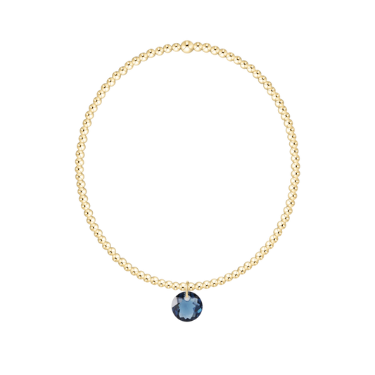 Classic Gold 2mm Bracelet Reflection Small Charm Sapphire