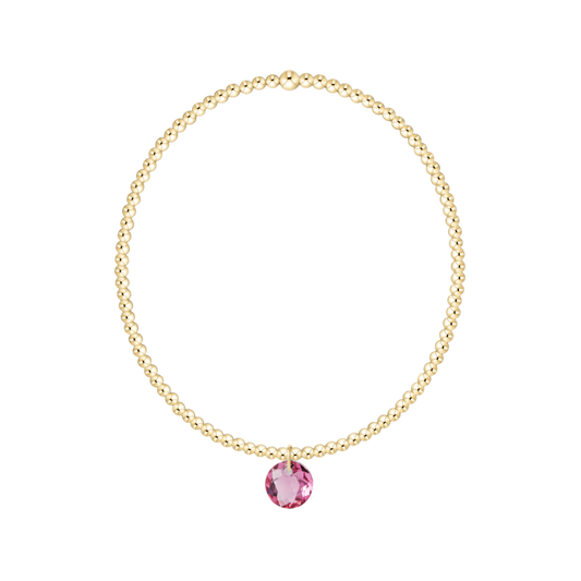 Classic Gold 2mm Bracelet Reflection Small Charm Tourmaline