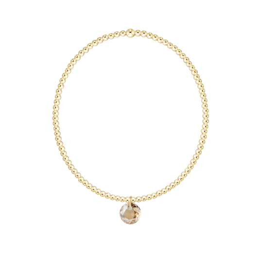 Classic Gold 2mm Bracelet Reflection Small Charm Topaz