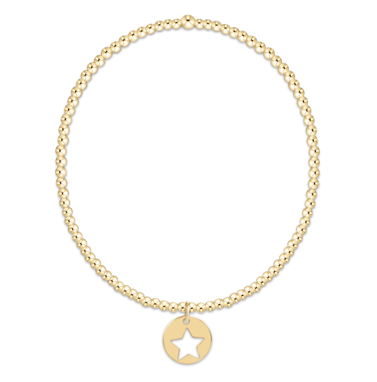 Classic Gold 2mm Bracelet - Star Small Gold Disc