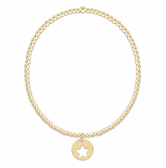 Classic Gold 2mm Bracelet - Star Small Gold Disc