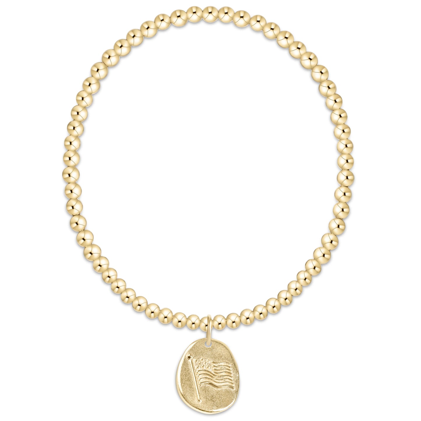 Classic Gold 3mm Bracelet - Inspire America Gold Disc