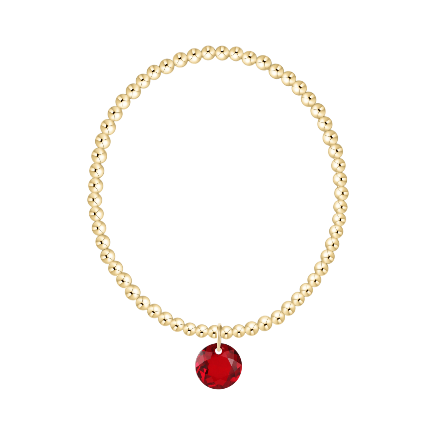 Extends Classic Gold 3mm Bracelet Reflection Charm Garnet
