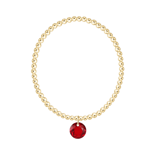 Classic Gold 3mm Bracelet Reflection Charm Garnet