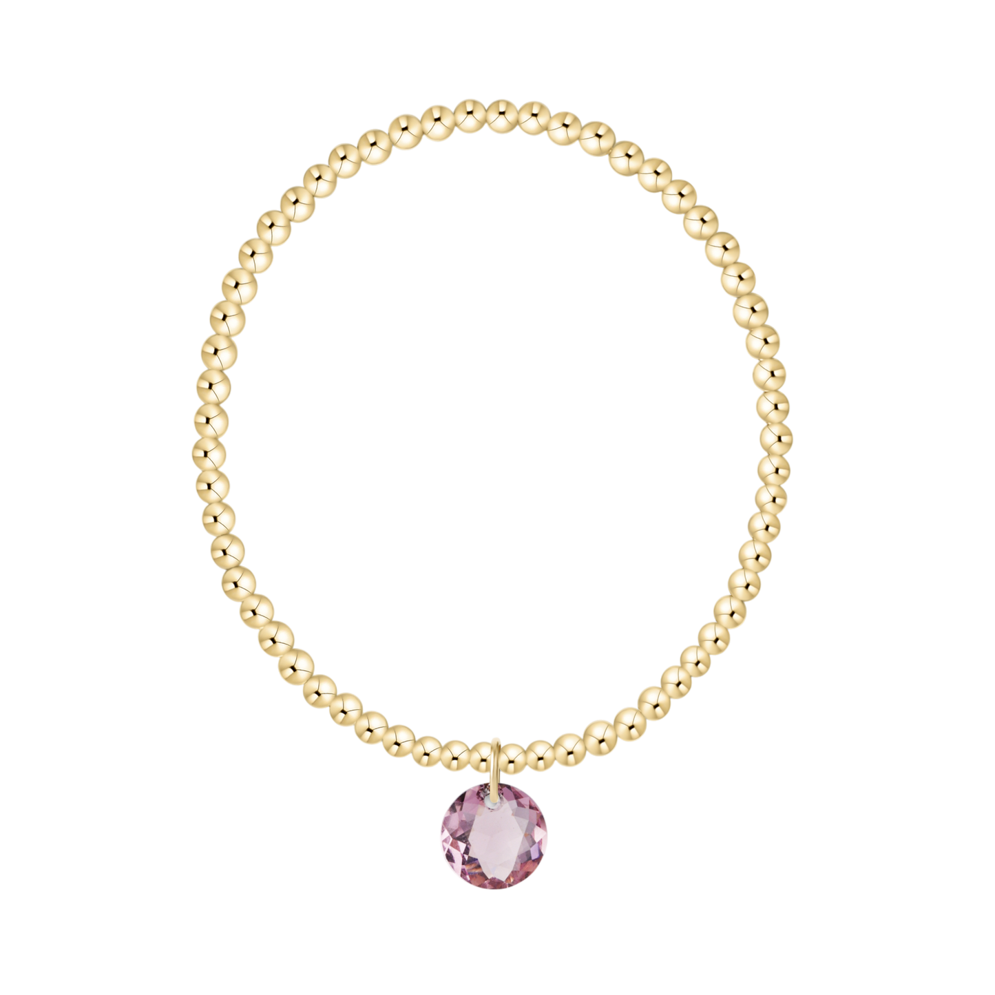 Extends Classic Gold 3mm Bracelet Reflection Charm Amethyst