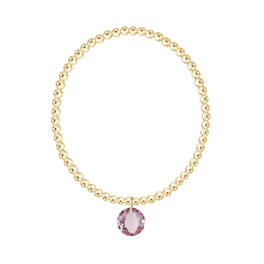 Classic Gold 3mm Bracelet Reflection Charm Amethyst