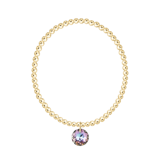 Classic Gold 3mm Bracelet Reflection Charm Alexandrite