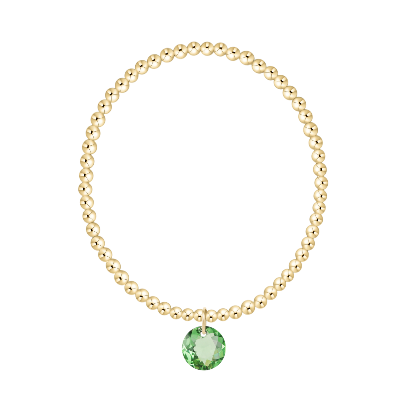 Extends Classic Gold 3mm Bracelet Reflection Charm Peridot