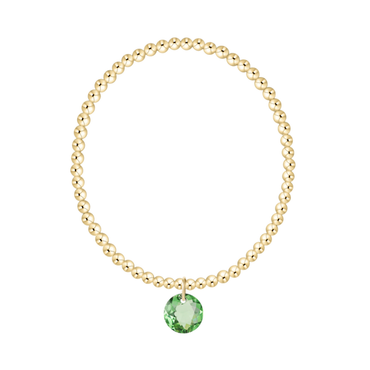 Classic Gold 3mm Bracelet Reflection Charm Peridot