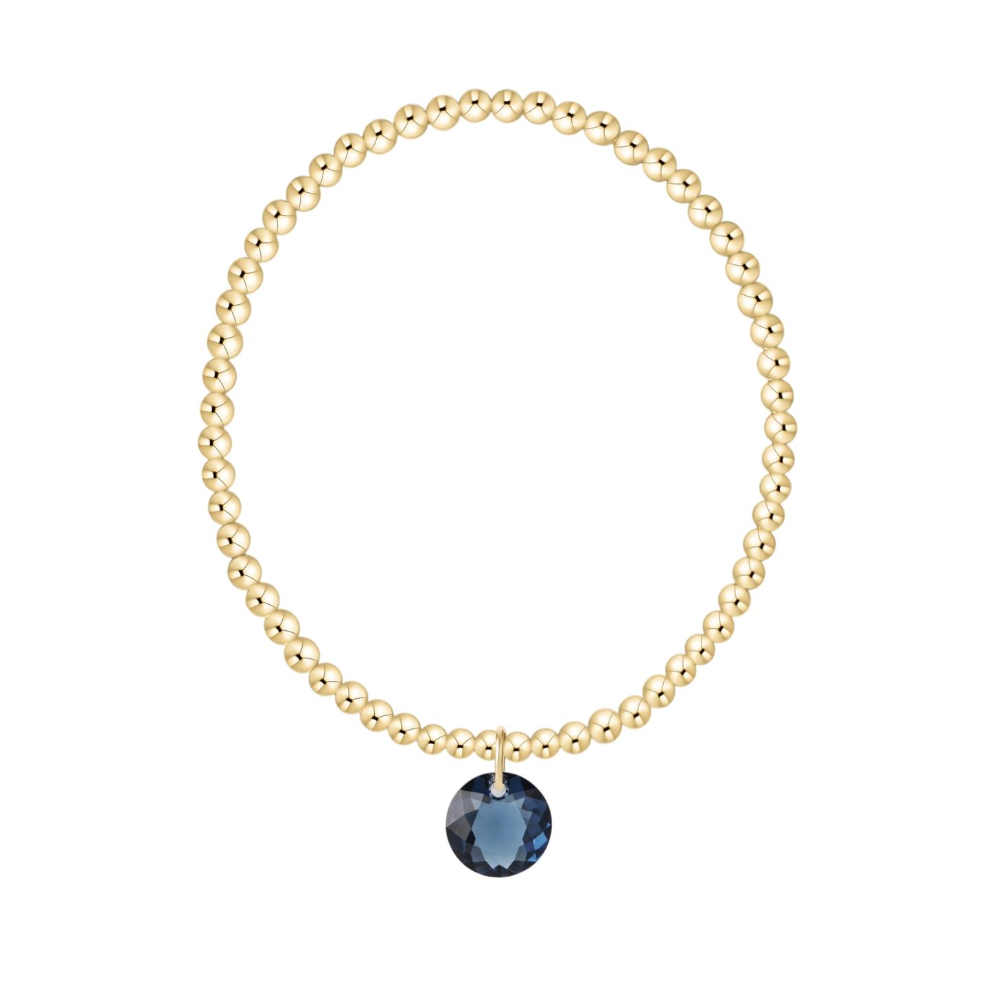 Extends Classic Gold 3mm Bracelet Reflection Charm Sapphire