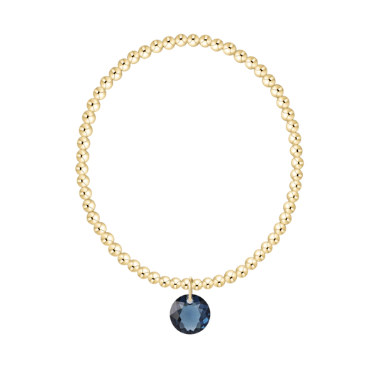 Classic Gold 3mm Bracelet Reflection Charm Sapphire