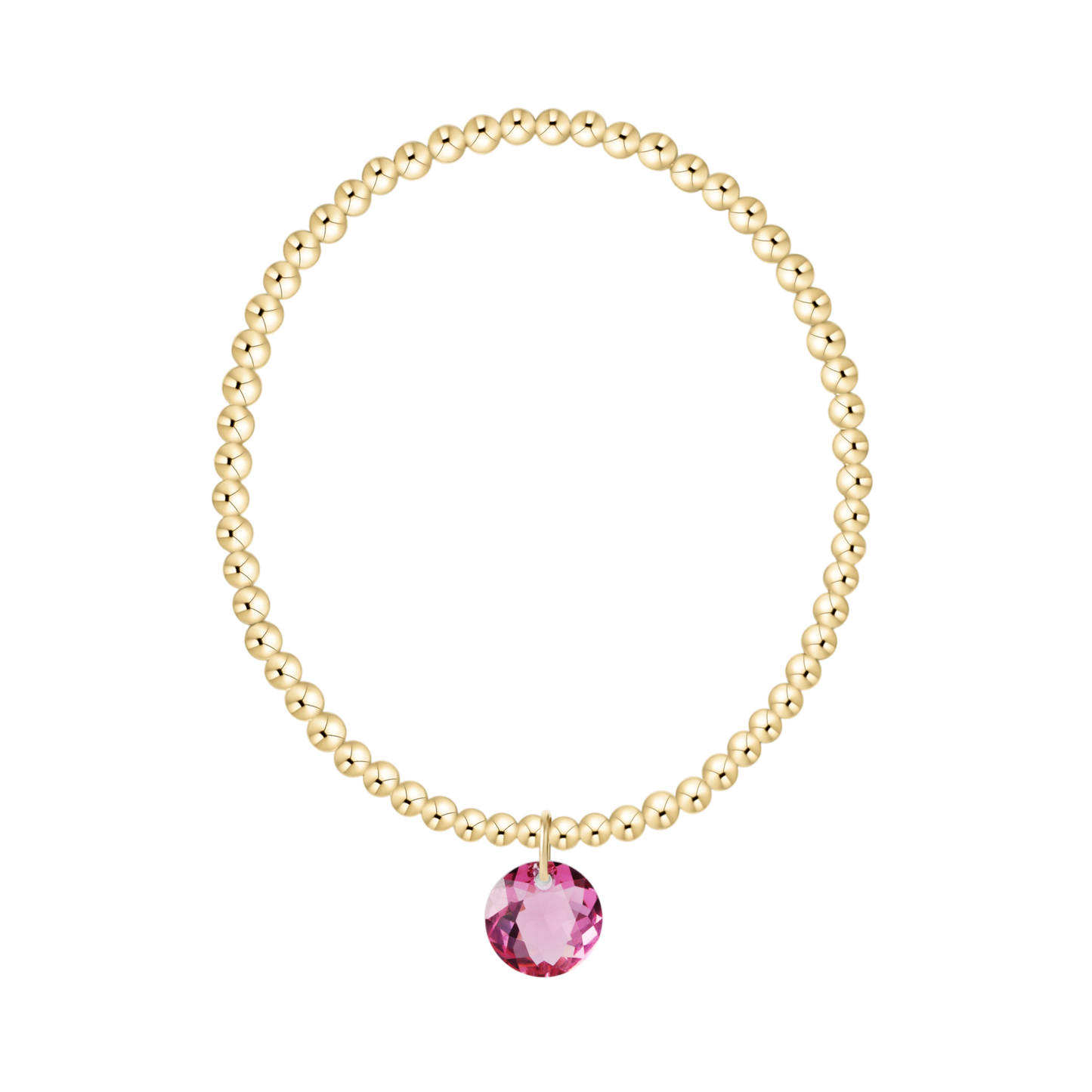 Extends Classic Gold 3mm Bracelet Reflection Charm Tourmaline